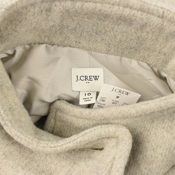 J.Crew Factory Womens Heather Dusk Wool Blend City Coat w/ Button Neck Size 16 - Picture 2 of 2